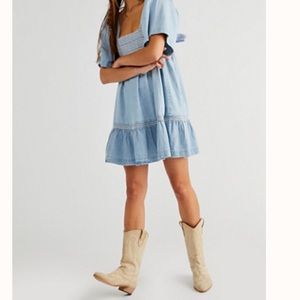 Free People - Easy to Love Denim Dress Size M